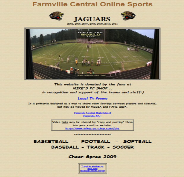 Farmville Central Online Sports (archived canvas image)